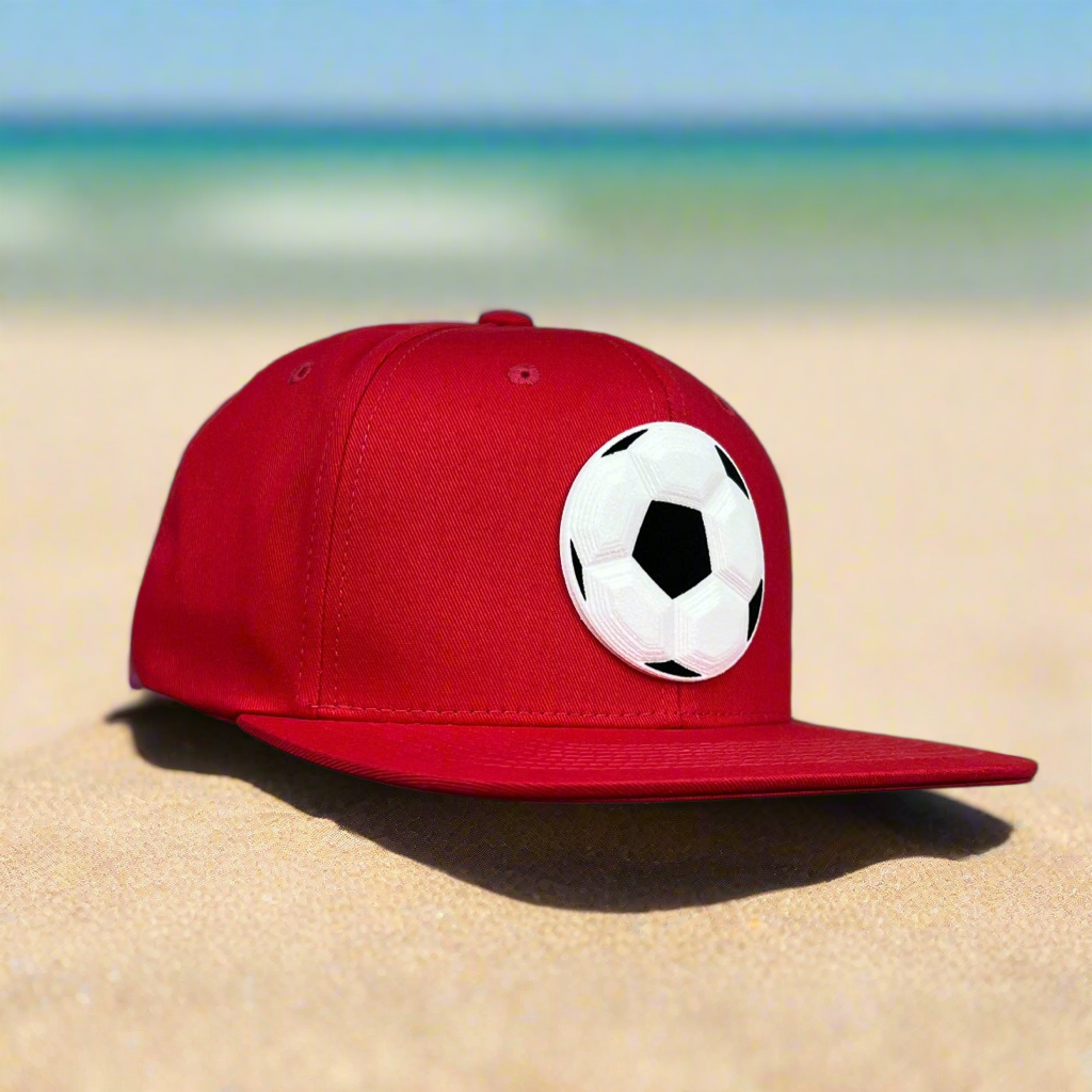 Soccer ball - 3D Effect - SnapBack - Red hat