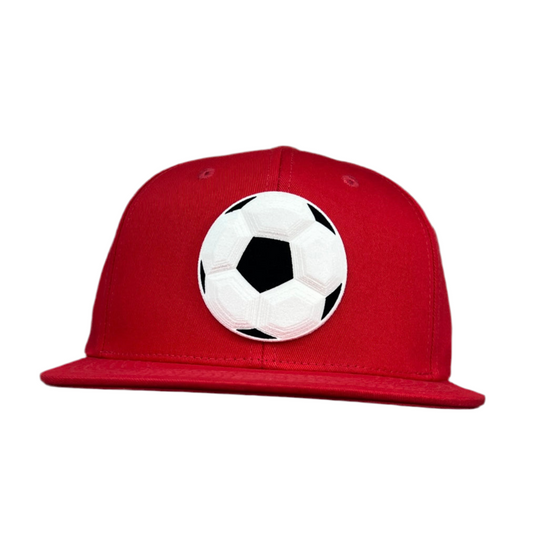 Soccer ball - 3D Effect - SnapBack - Red hat